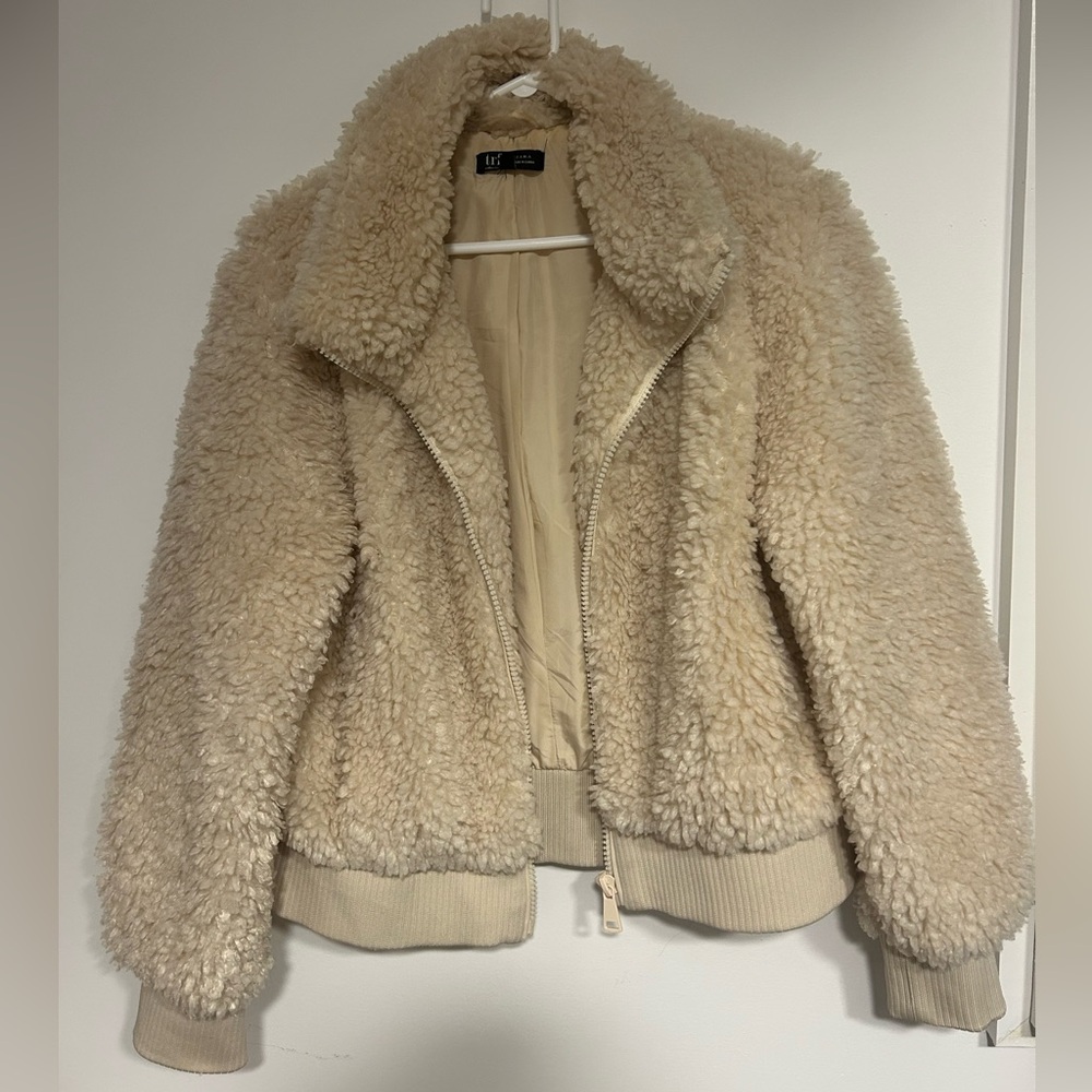 teddy bear shearling cropped jacket